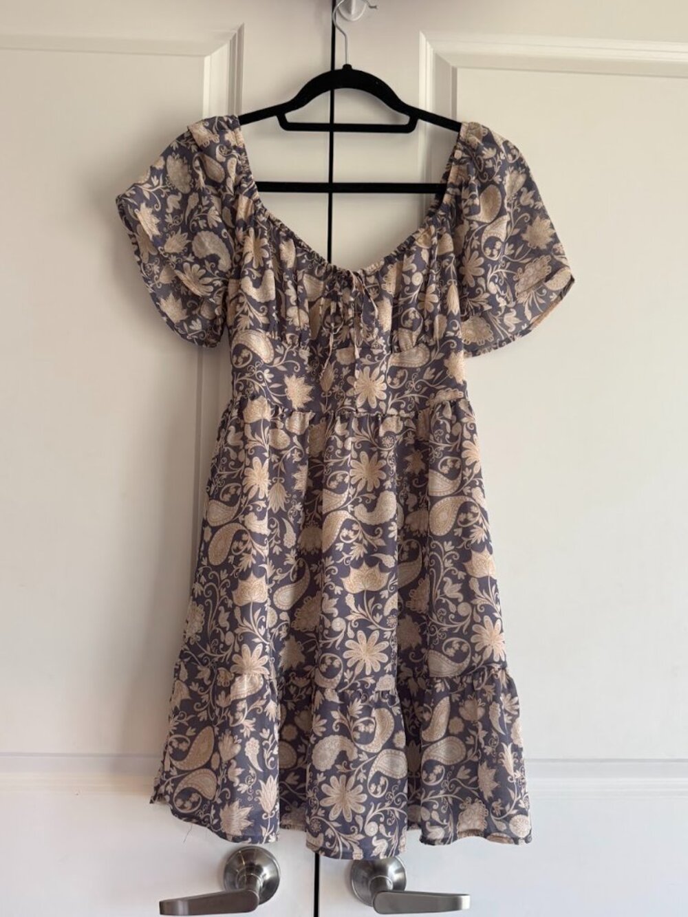 Paisley Floral Babydoll Mini Dress